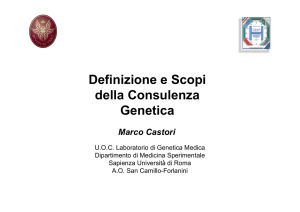 Definizione e Scopi della Consulenza Genetica