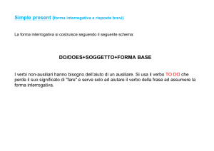 DO/DOES+SOGGETTO+FORMA BASE