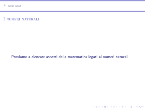 I numeri naturali - Dipartimento di Matematica e Fisica