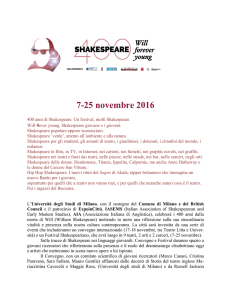 7-25 novembre 2016 - Shakespeare 400 — Will Forever Young