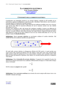 LA CORRENTE ELETTRICA