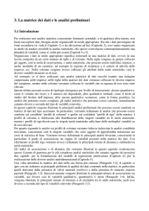 3. La matrice dei dati e le analisi preliminari