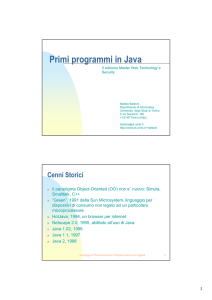 Primi programmi in Java - Dipartimento di Informatica