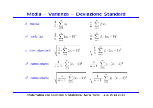 Media – Varianza – Deviazione Standard
