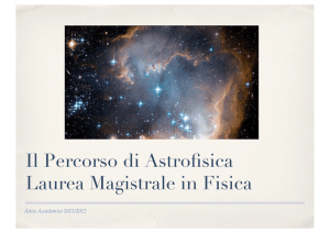 Il Percorso di Astrofisica Laurea Magistrale in Fisica