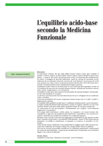 L`equilibrio acido-base secondo la Medicina Funzionale