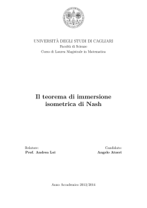 Il teorema di immersione isometrica di Nash - Andrea Loi