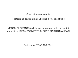 Metodi di eutanasia delle specie animali utilizzate a fini