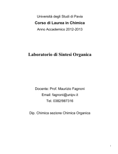 Laboratorio di Sintesi Organica - Università degli studi di Pavia