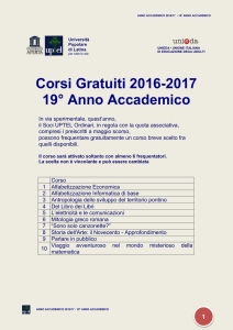 Corsi Gratuiti 2016-2017 19° Anno Accademico