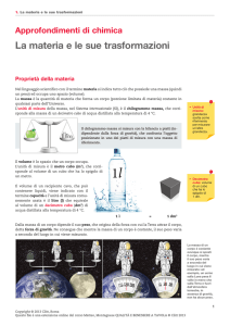 La materia e le sue trasformazioni