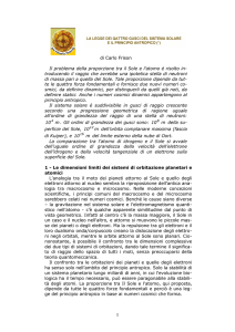 La legge dei quattro gusci del sistema solare e il principio antropico