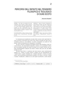 2 percorsi dell`infinito nel pensiero filosofico e teologico di duns scoto