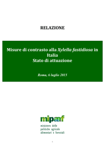RELAZIONE Misure di contrasto alla Xylella fastidiosa in Italia Stato