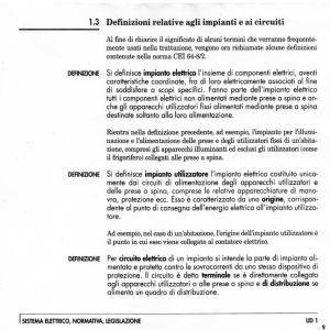 Definizioni generali impianti e sistemi elettrici