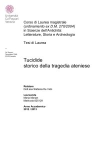 Tucidide storico della tragedia ateniese