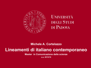 Diapositiva 1 - Michele A. Cortelazzo