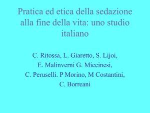 Pratica ed etica della sedazione alla fine della vita: uno studio italiano