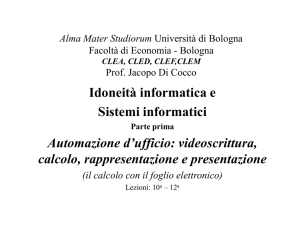 Alma Mater Studiorum Università di Bologna Facoltà di Economia