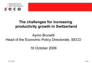 1. Why is productivity growth an issue in Switzerland