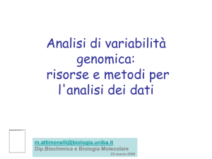 Analisi di variabilità genomica : risorse e metodi per l`analisi
