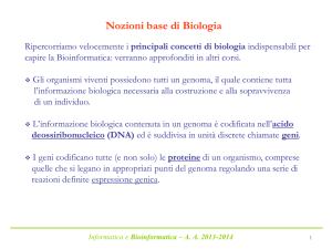 Diapositiva 1 - Corso di Biologia Molecolare 2