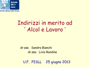 Indirizzi in merito ad `Alcol e Lavoro`