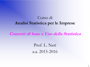 Statistica per l`impresa - Docenti Università di Siena