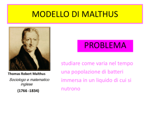 modello di malthus - Dipartimento di Matematica