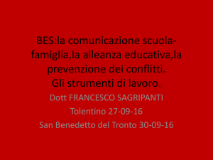 BES:la comunicazione scuola-famiglia,la alleanza educativa,la