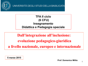 TFA 2^ lezione Dall`integrazione all`inclusione