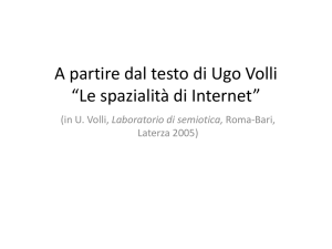 A partire dal testo di Ugo Volli “Le spazialità di Internet”