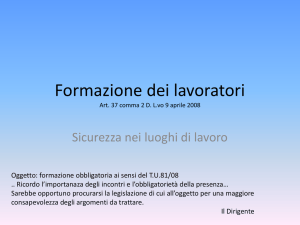 Formazione dei lavoratori Art. 37 comma 2 D. L.vo 9 aprile 2008