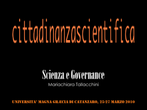 Scienza e Governance - cittadinanzascientifica