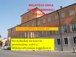 Diapositiva 1 - Comune di Reggiolo