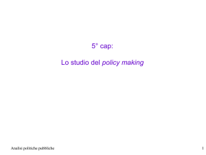 5° cap: Lo studio del policy making