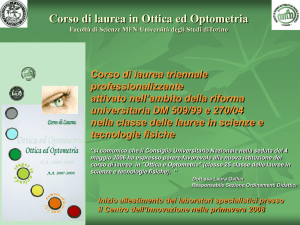 Progetto di laurea in ottica e optometria Madrid giugno 2004