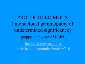 PROTOCOLLO MGUS gammopatia monoclone of unknown