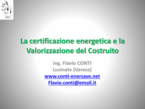 La certificazione energetica e la Valorizzazione del