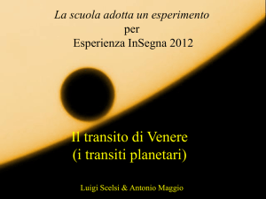 Misura della distanza Terra-Sole con il transito di Venere Premessa 2