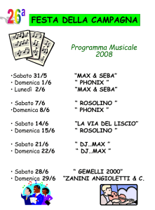 Programma Musicale - Festa della Campagna Burligo