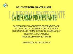 la riforma protestante - "Santa Lucia" di Verona