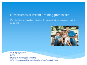 L`intervento di Parent Training nei prescolari