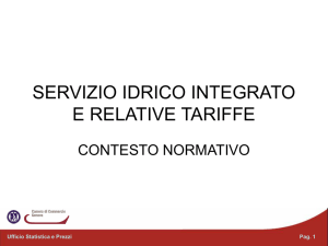 SERVIZIO IDRICO E RELATIVE TARIFFE