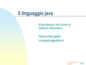 Il linguaggio java