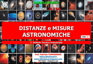 Astronomia LE DISTANZE ASTRONOMICHE