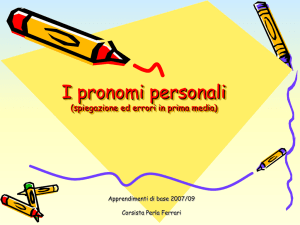 I pronomi personali