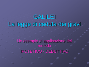 GALILEO La legge di caduta dei gravi