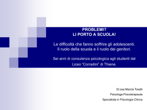 relazione dott.ssa Toselli. Problemi? Li porto a