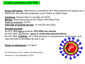 Analisi quantitativa HCV RNA Scopo dell`esame
